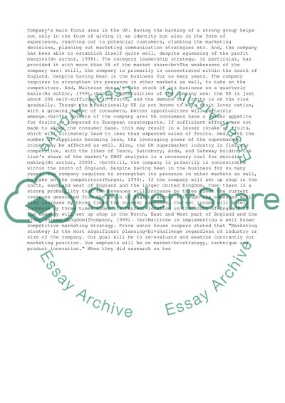 Strategic Marketing at Waitrose