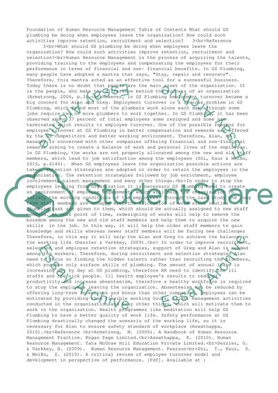 Foundation of Human Resources Management- (case study)