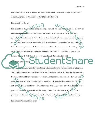 How Did the Social Status of American African Change During the Reconstruction Era