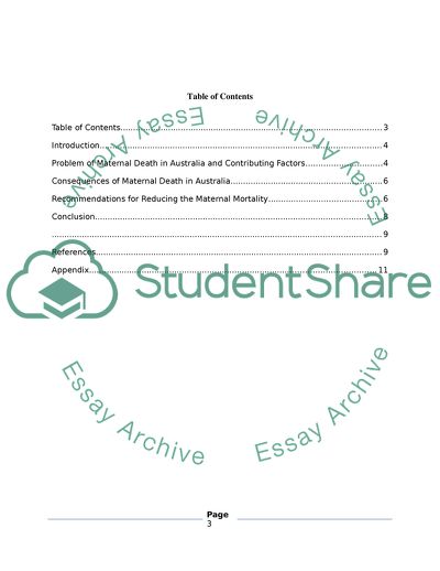 Maternal Mortality in Australia