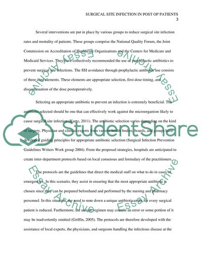 Surgical Site Infection in Post-Op Patients