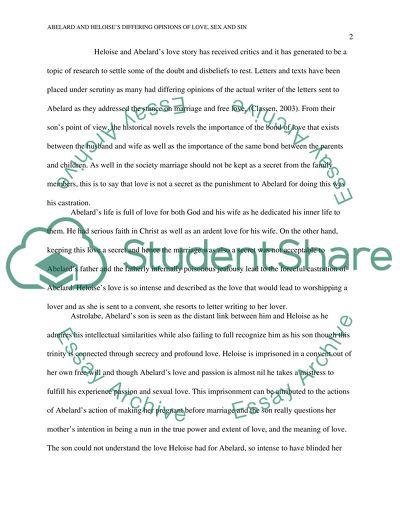 Abelard and Heloises Differing Opinions of Love, Sex and Sin