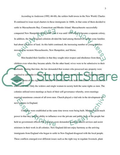 Development of the New England Colonies