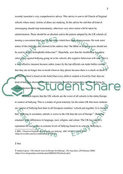 An Evaluation of Means of Combatting Bullying in the UK School