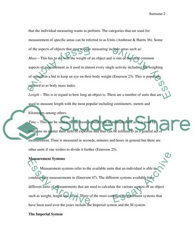 Types of Measurement Categories