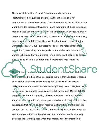 Sheryl Sandbergs Book Lean In