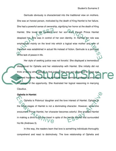 Gertrude and Ophelia in Hamlet