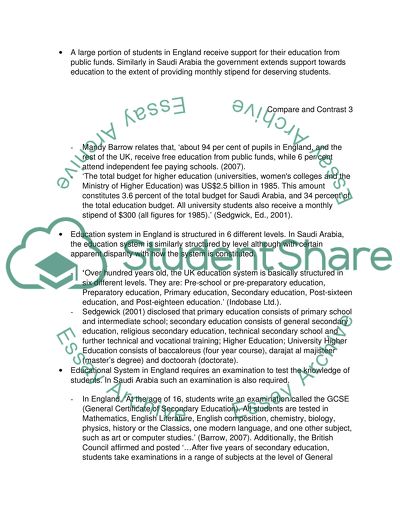 The Education Systems of England and Saudi Arabia