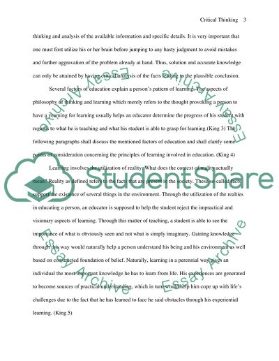 Critical Thinking and Application Skills