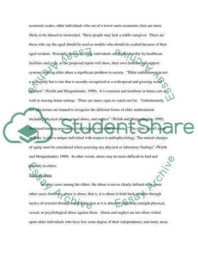 Abuse of the Elderly