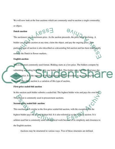 Auctions - Microeconomics 3rd Year
