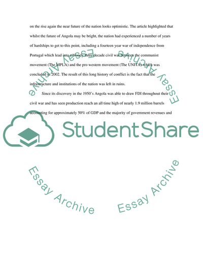 Rising Angola: Oil, Glorious Oil