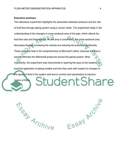 Flow Meter Demonstration Apparatus