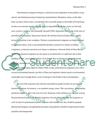 Reducing the Risks of Petrochemical Companies