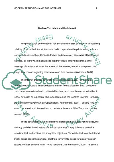 Modern Terrorism and the Internet