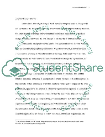 Change Management of an Organization