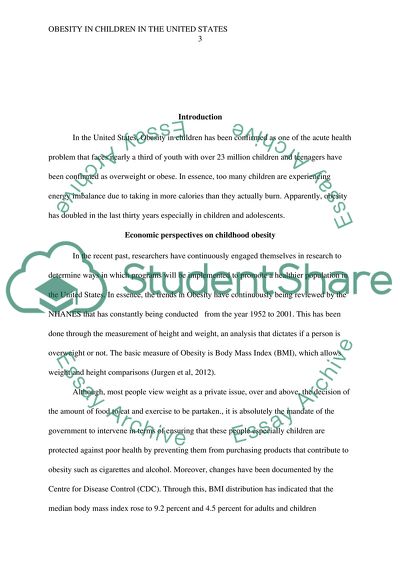 Obesity in Children in the United States