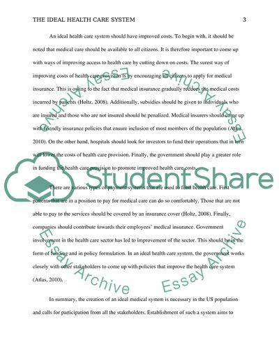 The ideal healthcare system