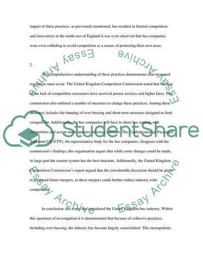 Competition in the United Kingdoms Local Bus Market
