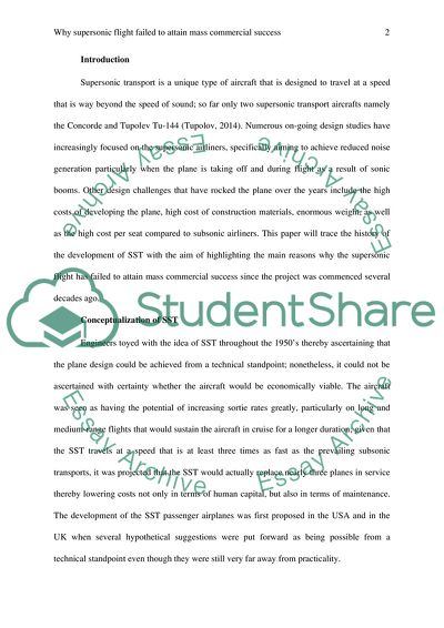 The Issue of Supersonic Flight