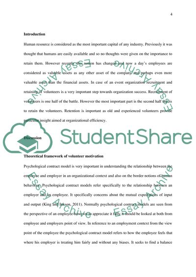 Importance of Taking Volunteer Motivation into Account when Recruiting Staff