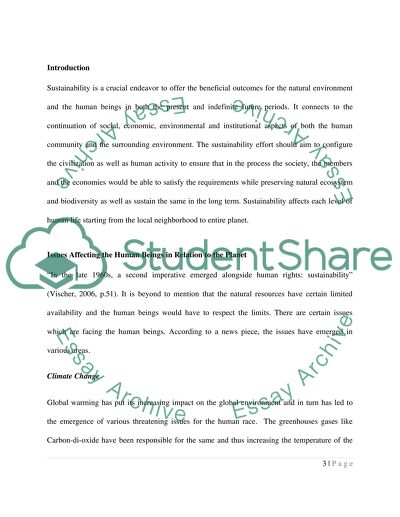 The Natural Environment and the Human Beings