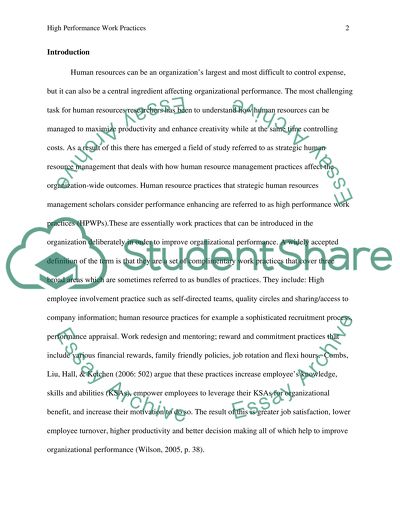 High-Performance Work Practices: Cases and Analysis