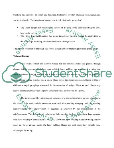 Materials&Manufacturing Report (( car body pressing ))