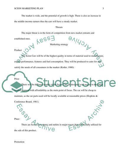 Scion Cars Marketing Plan