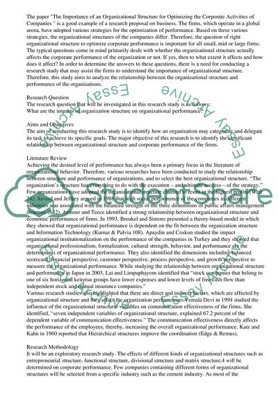 Impact of Organizational Structure on Corporate Performance