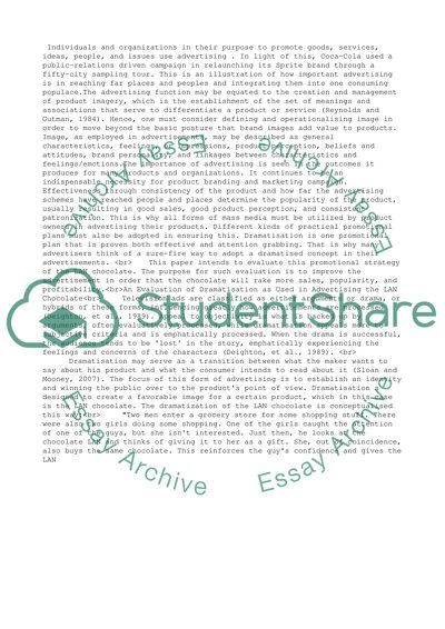 An evaluation of dramatised advertising as used in Lan Chocolate