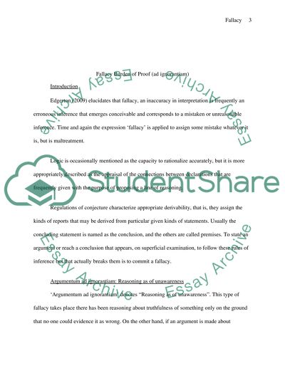 Fallacy Burden of Proof