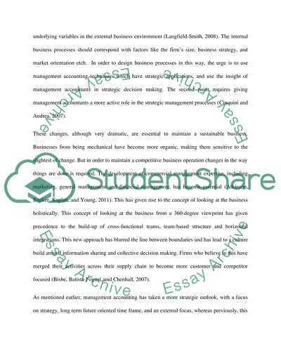 Management Accounting Issues