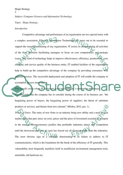 Shape Strategy in IT