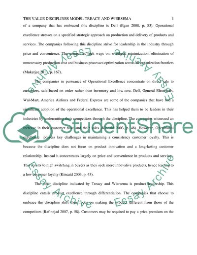 The Value Disciplines Model-Treacy and Wiersema