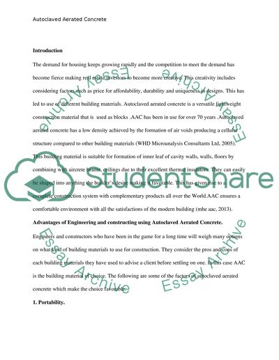 Sustainability of autoclaved cellular concrete