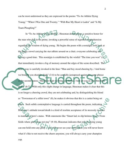 Alfred Edward Housman and Death