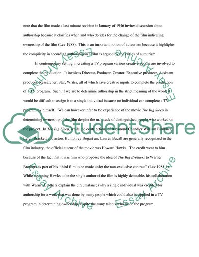 Authorship in TV Issues