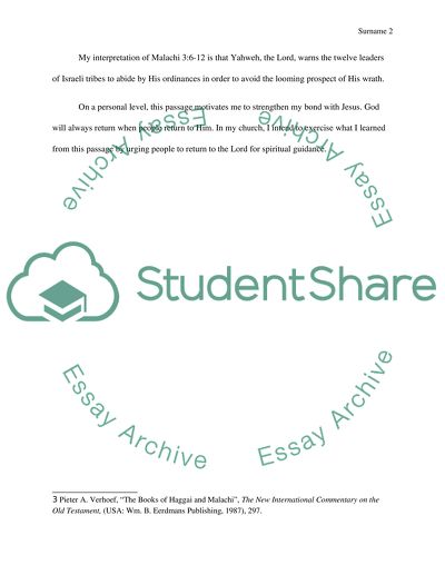 The Understanding of Malachi