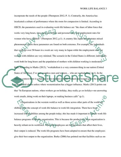 Work-Life Balance in the Global Human Resource Management