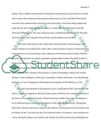 Contrast the Book of Ecclesiastes with Job and Proverbs