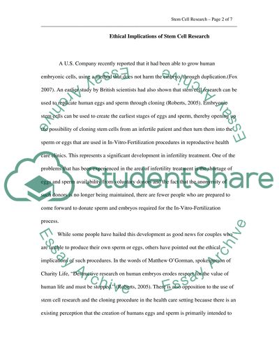 Ethical Implications of Stem Cell Research