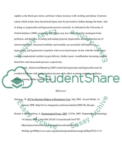 Preventing hypoxemia in closed head injury