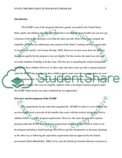 State Children Health Insurance Programs