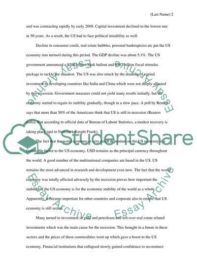 US economy. Research paper A paper donated by students. Free essays