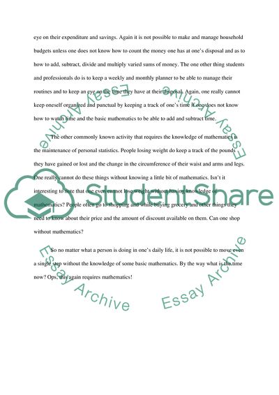 Everyday uses of mathematics 0920