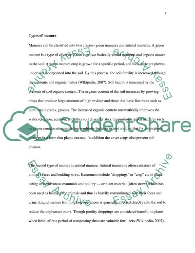 The Effects of Manure Application on Soil