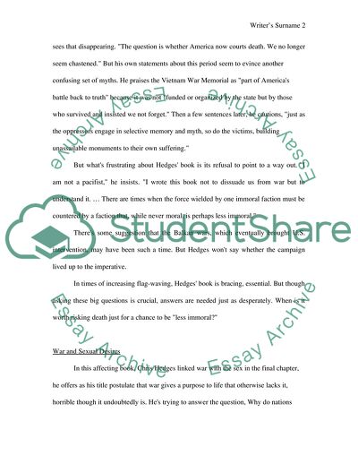 War Is a Force That Gives Us Meaning by Chris Hedges