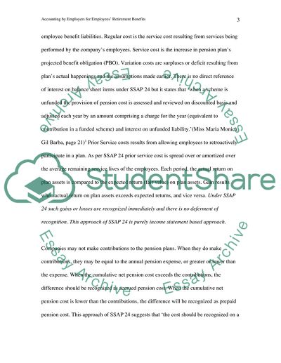 Accounting by Employers for Employees Retirement Benefits