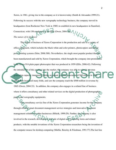 Strategic Auditing: Xerox Corporation